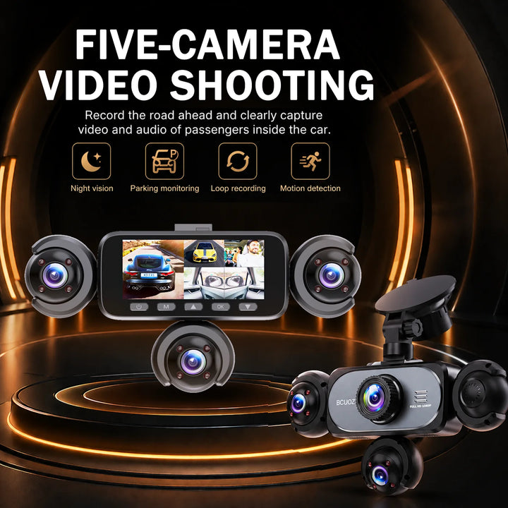 BCUOZ Multi-Camera Dash Cam – 1080P Front/720P Auxiliary
