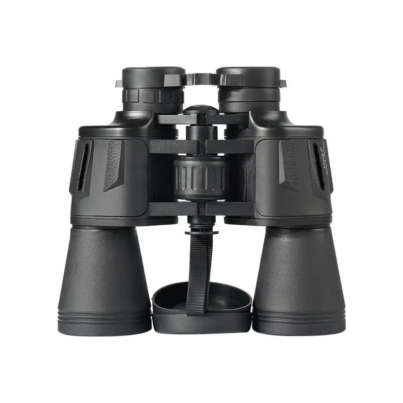 Black binoculars on a white background