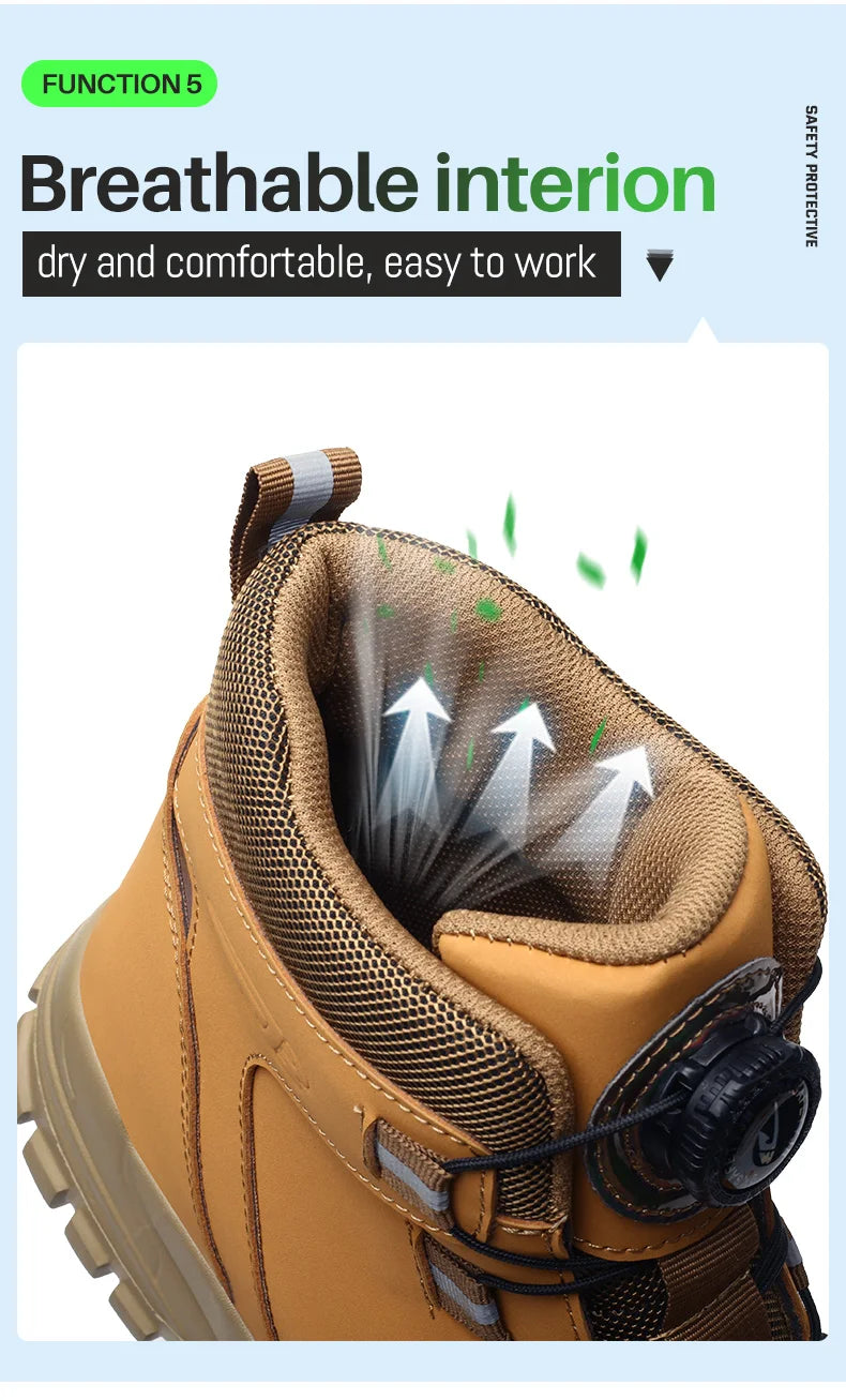 SmartGearPros Indestructible Steel-Toe Boots – Waterproof Safety Footwear for Rugged Work & Weather