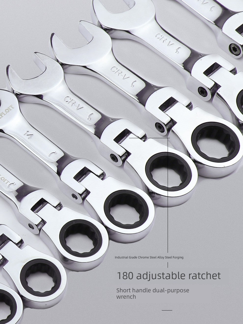 SmartGearPros Short Handle Fast Ratchet Wrench – Dual-Purpose, Labor-Saving, Offset Spanner (10-13mm)