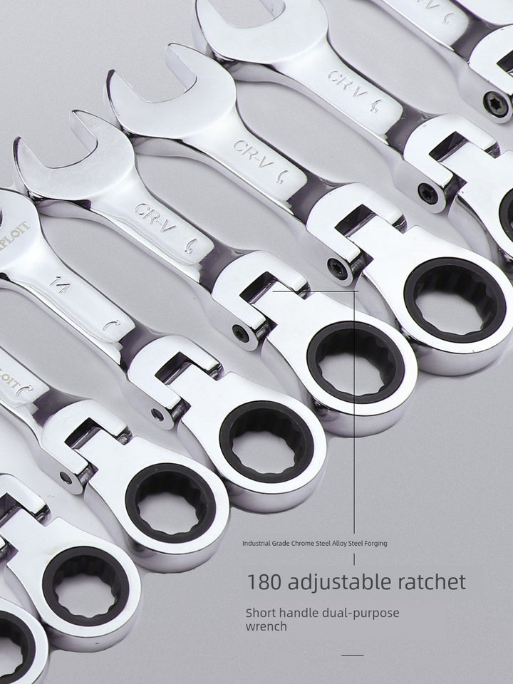 SmartGearPros Short Handle Fast Ratchet Wrench – Dual-Purpose, Labor-Saving, Offset Spanner (10-13mm)