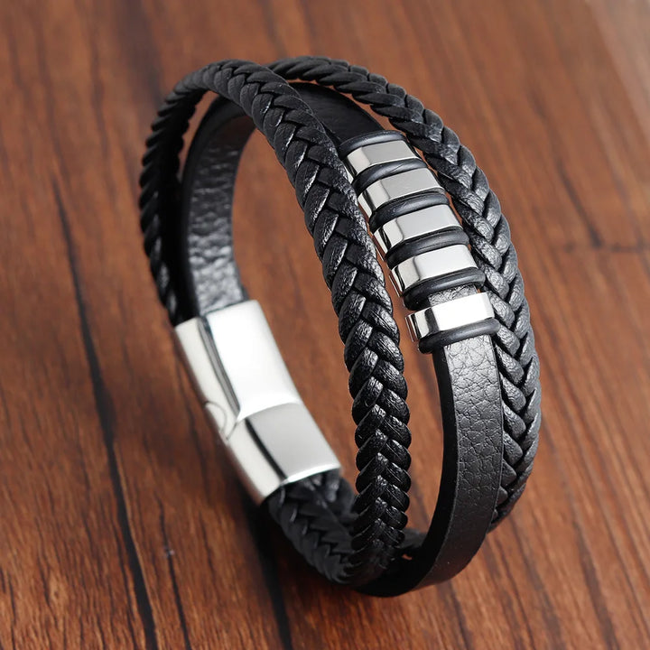 SmartGearPros Men's Rope Bracelet – Stainless Steel Charm Wristband for Style, Strength & Gifting