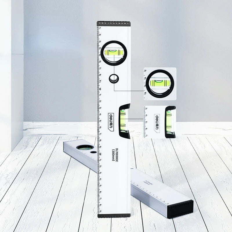 SmartGearPros Precision Spirit Level Ruler – Non-Magnetic Aluminum 300mm–600mm Straight Edge Tool