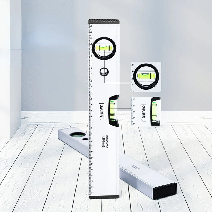 SmartGearPros Precision Spirit Level Ruler – Non-Magnetic Aluminum 300mm–600mm Straight Edge Tool