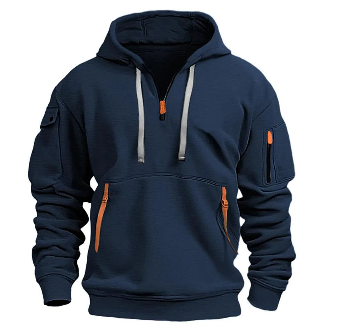SmartGearPros Fleece-Lined Utility Hoodie – Multi-Pocket Zip Jacket for Everyday Warmth & Outdoor Comfort