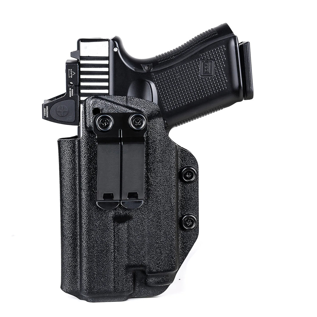 SmartGearPros IWB Kydex Holster for Glock 19 - Olight Baldr S Tactical Flashlight Optic Cut Appendix