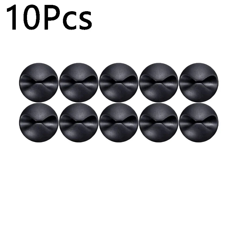 SmartGearPros Self-Adhesive Cable Clips – 1/3/5/10-Pack Silicone USB Cord Holders for Desk, Car & Home Use