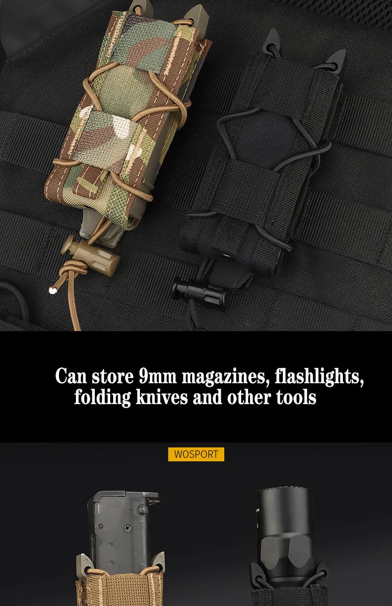 CLUSGO Tactical Magazine Pouch Set – 3-Pack MOLLE 9mm Mag Holders