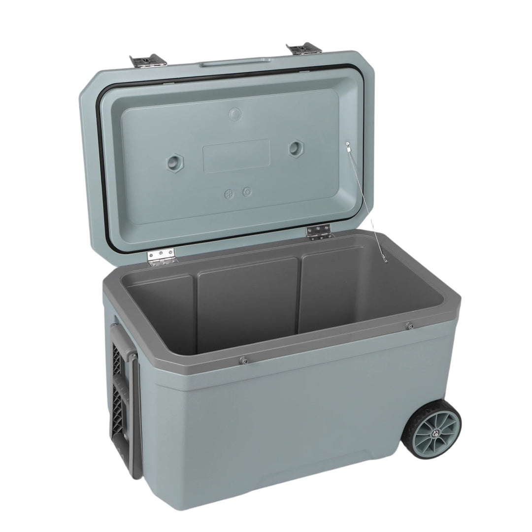 SmartGearPros 70L Wheeled Cooler - 30% Lighter Than Rotomolded Camping Cooler with Handle for Beach Fishing