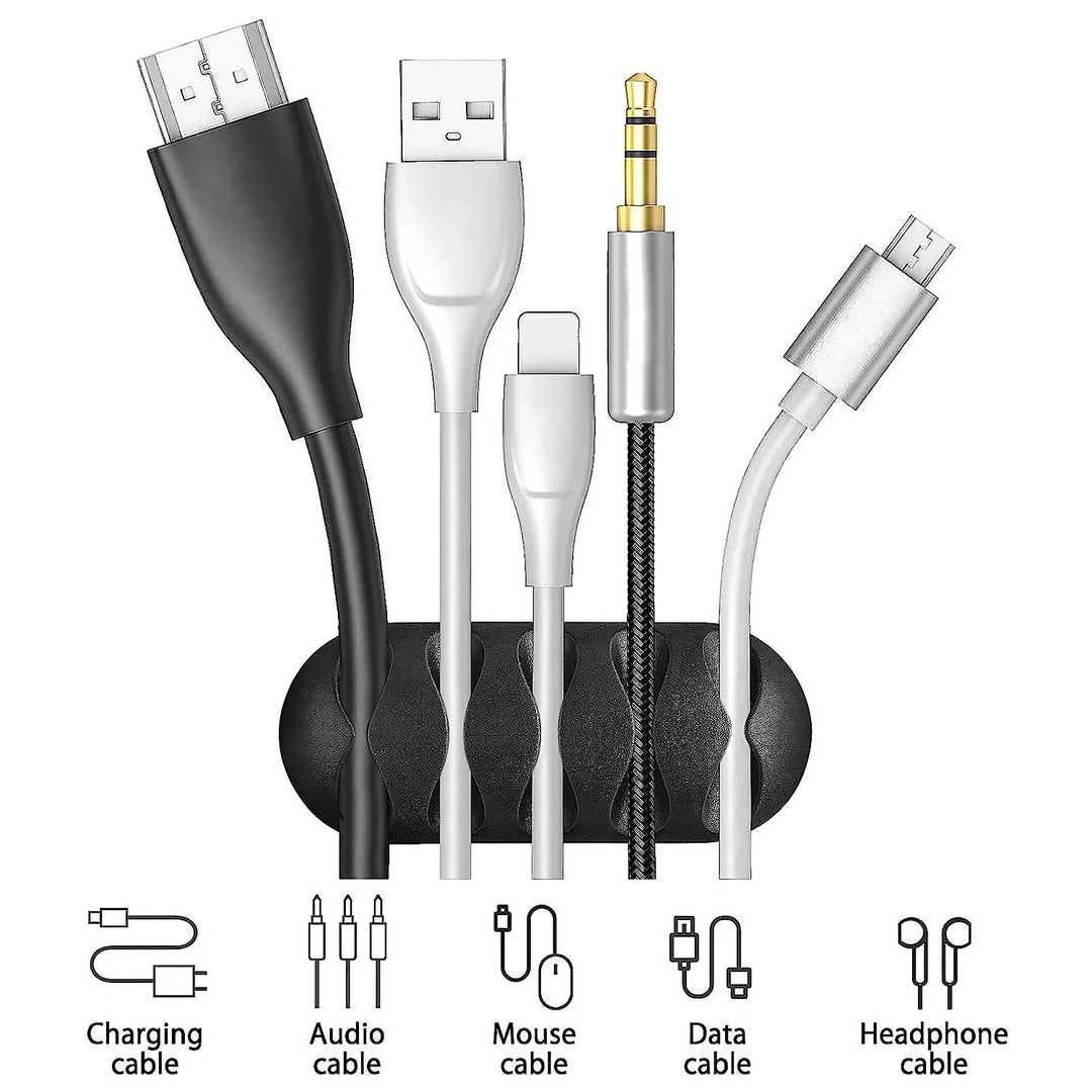 SmartGearPros Self-Adhesive Cable Clips – 1/3/5/10-Pack Silicone USB Cord Holders for Desk, Car & Home Use
