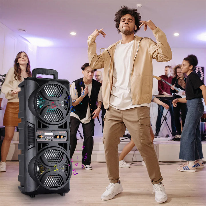 SmartGearPros 3000W Bluetooth Speaker – Portable Subwoofer Boombox with Deep Bass, LED Lights & Mic Support