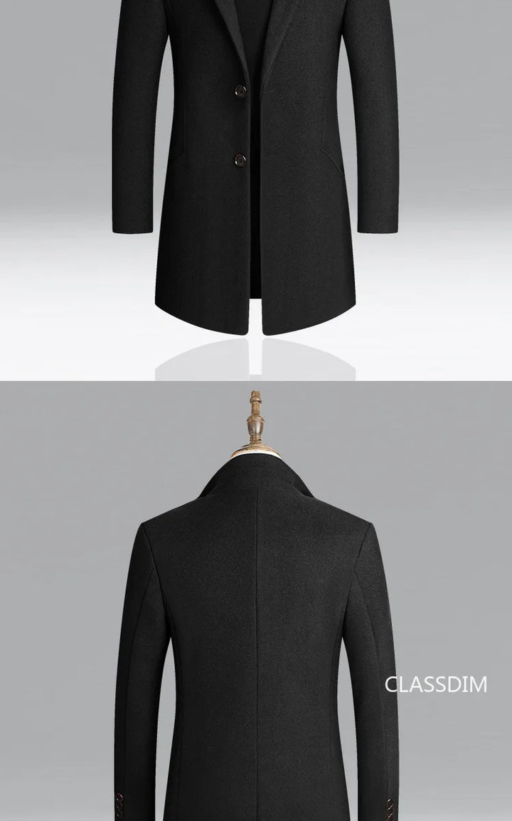 SmartGearPros Men's Winter Cashmere Wool Trench Coat – Slim Fit, Warm & Stylish Business Jacket (4X)