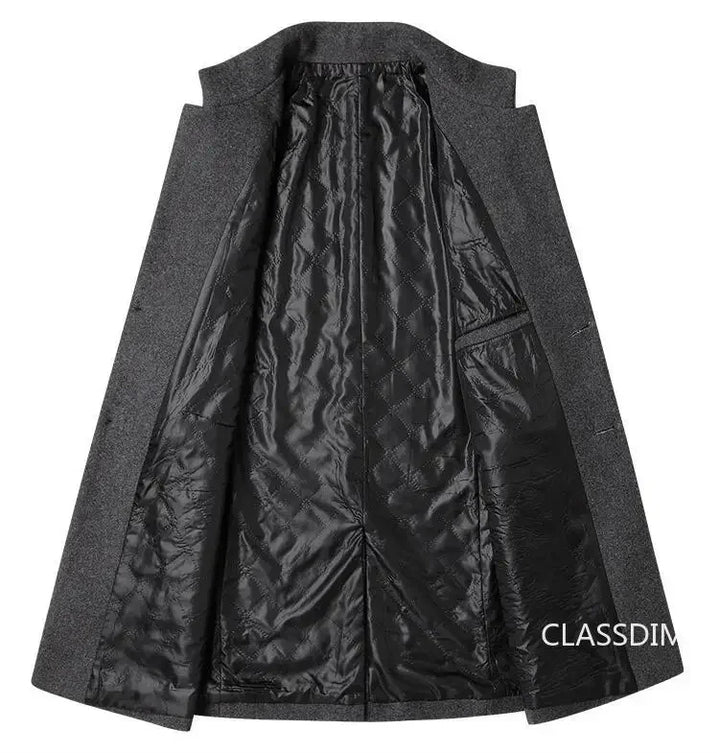 SmartGearPros Men's Winter Cashmere Wool Trench Coat – Slim Fit, Warm & Stylish Business Jacket (4X)