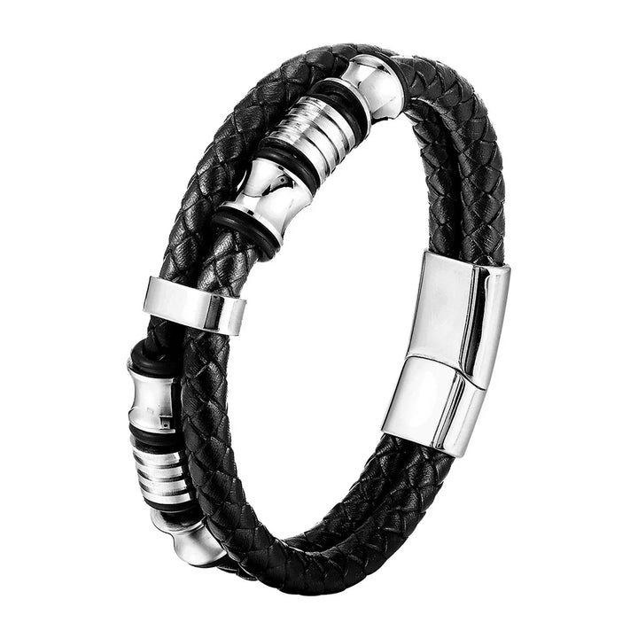 SmartGearPros Men's Rope Bracelet – Stainless Steel Charm Wristband for Style, Strength & Gifting