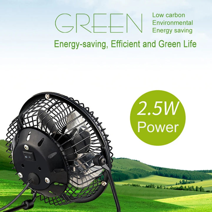 SmartGearPros Mini USB Desk Fan – 4in/6in Portable Metal Cooling Fan for Office, Home & Dorm Use