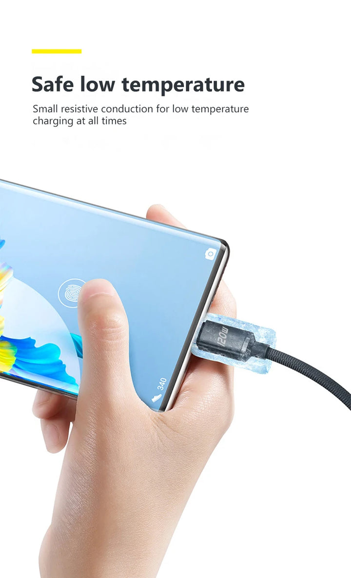 SmartGearPros SmartGearPros 120W USB C Fast Charger Cable – Super-Fast PD Charging, Reinforced & Tangle-Free for Samsung, Xiaomi, Huawei & More