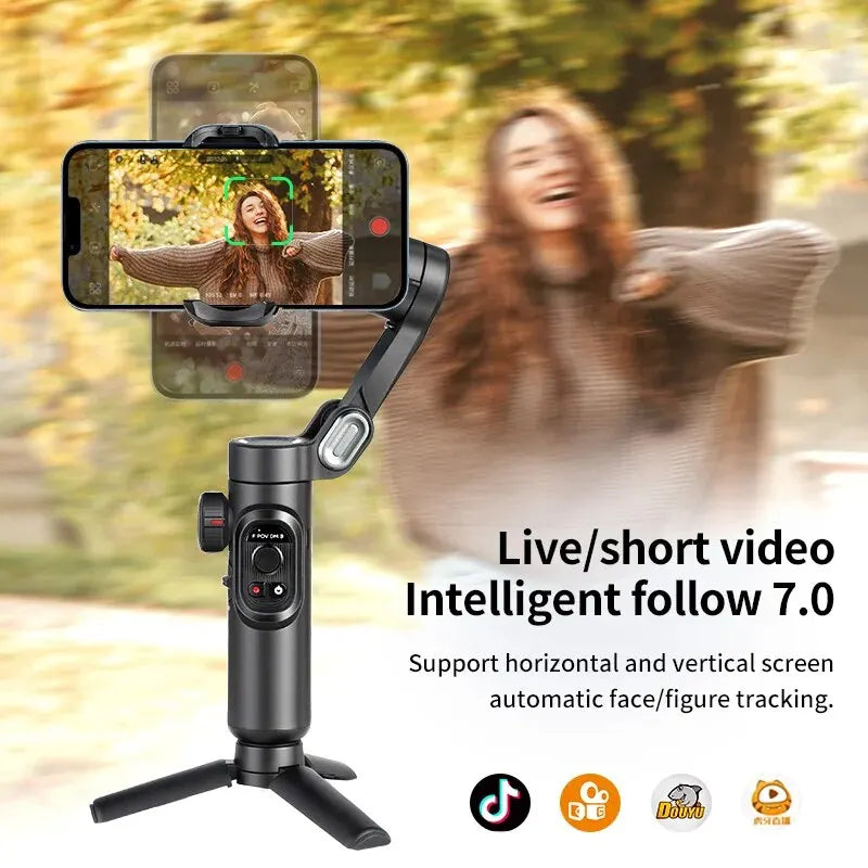 SmartGearPros AOCHUAN 3-Axis Gimbal – Handheld Smartphone Stabilizer with Smart Tracking & Anti-Shake Video Control