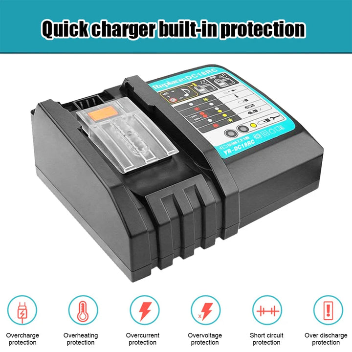 DC18RC Battery Charger for Makita 14.4V/18V – 3A Fast Li-Ion Charger