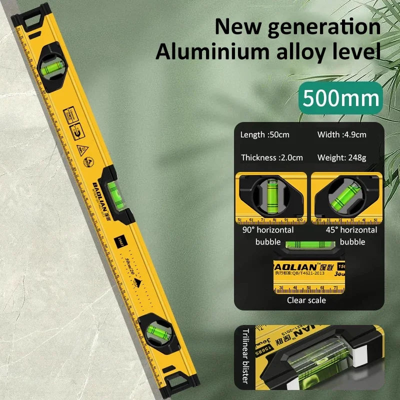 SmartGearPros 3-in-1 Magnetic Spirit Level – 0°/45°/90° Angle Tool with Precision Bubble Vials