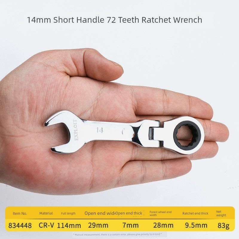 SmartGearPros Short Handle Fast Ratchet Wrench – Dual-Purpose, Labor-Saving, Offset Spanner (10-13mm)