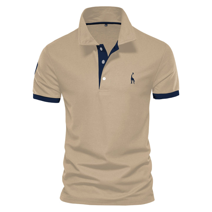 SmartGearPros Embroidered Polo – Men’s Cotton Shirt with Giraffe Design for Casual Class