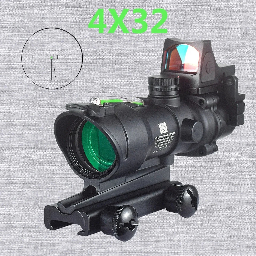 LAMBUL 4x32 Magnifier Scope with Red/Green Dot Sight & Killflash