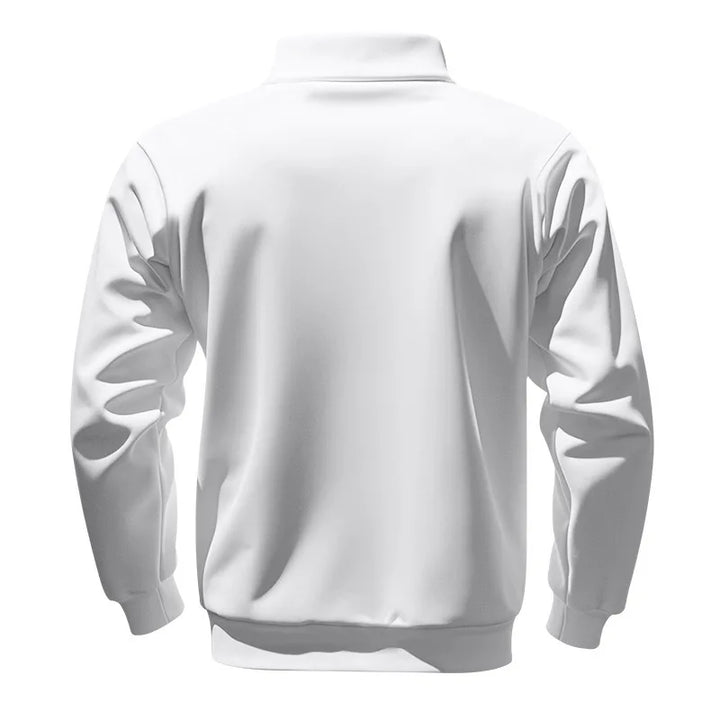 Men's Heavy Fleece Sweater - Half-Zip Stand Collar Pullover