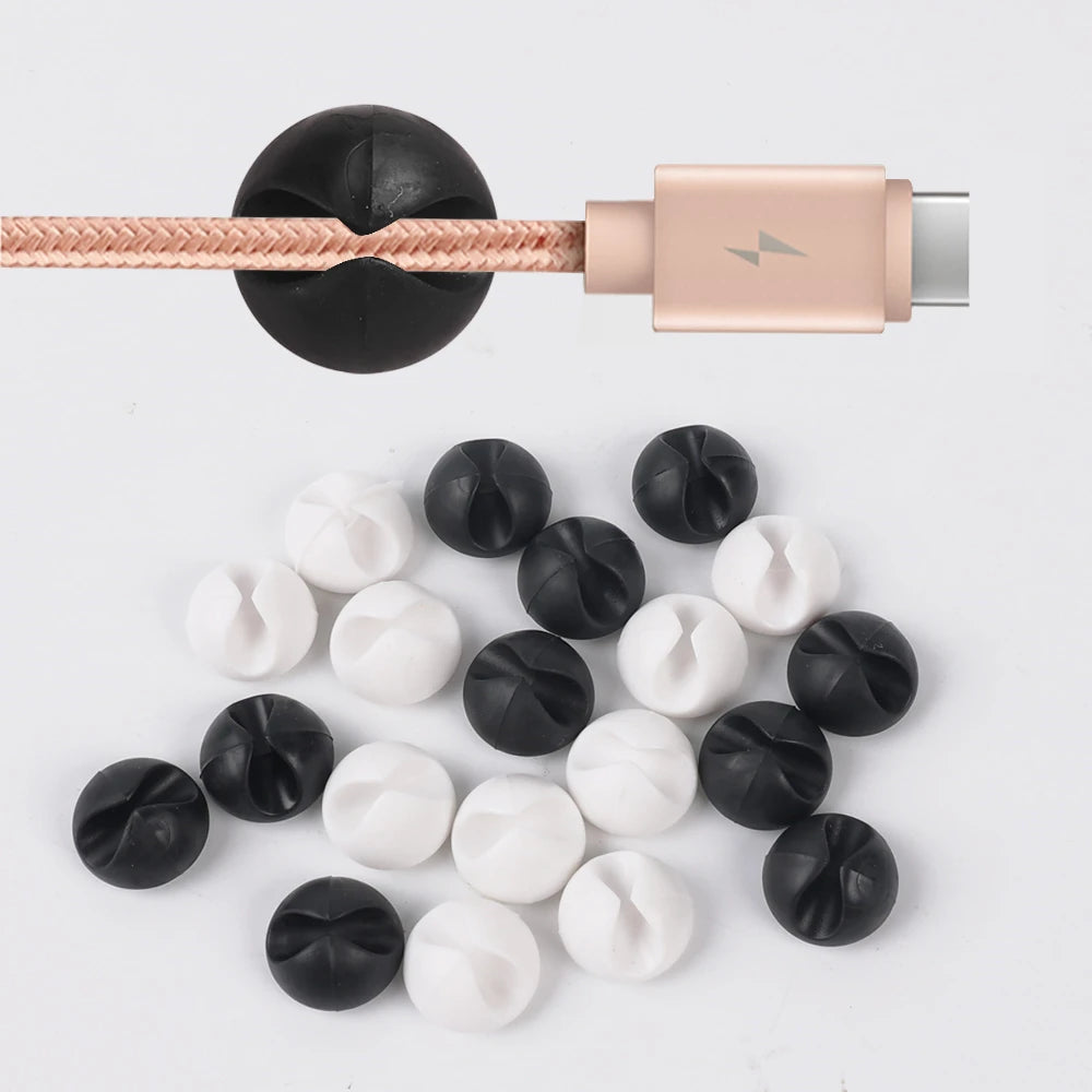 SmartGearPros Self-Adhesive Cable Clips – 1/3/5/10-Pack Silicone USB Cord Holders for Desk, Car & Home Use