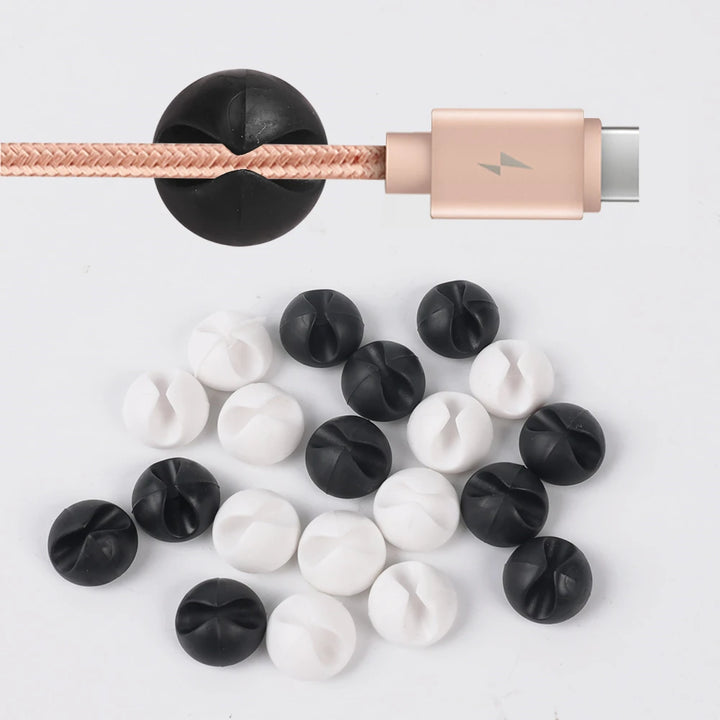 SmartGearPros Self-Adhesive Cable Clips – 1/3/5/10-Pack Silicone USB Cord Holders for Desk, Car & Home Use