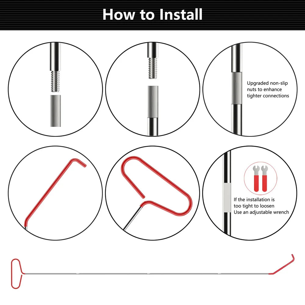 Step-by-step installation guide with illustrations and text on a white background