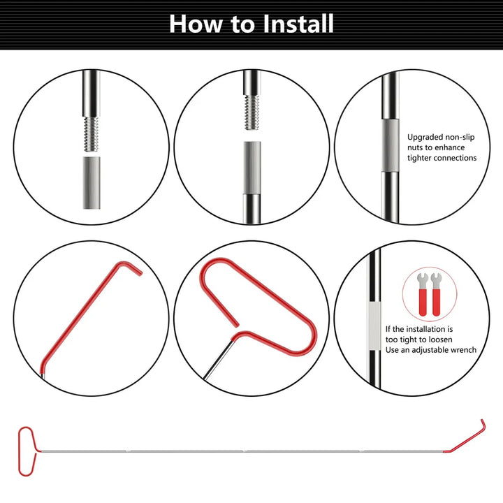 Step-by-step installation guide with illustrations and text on a white background