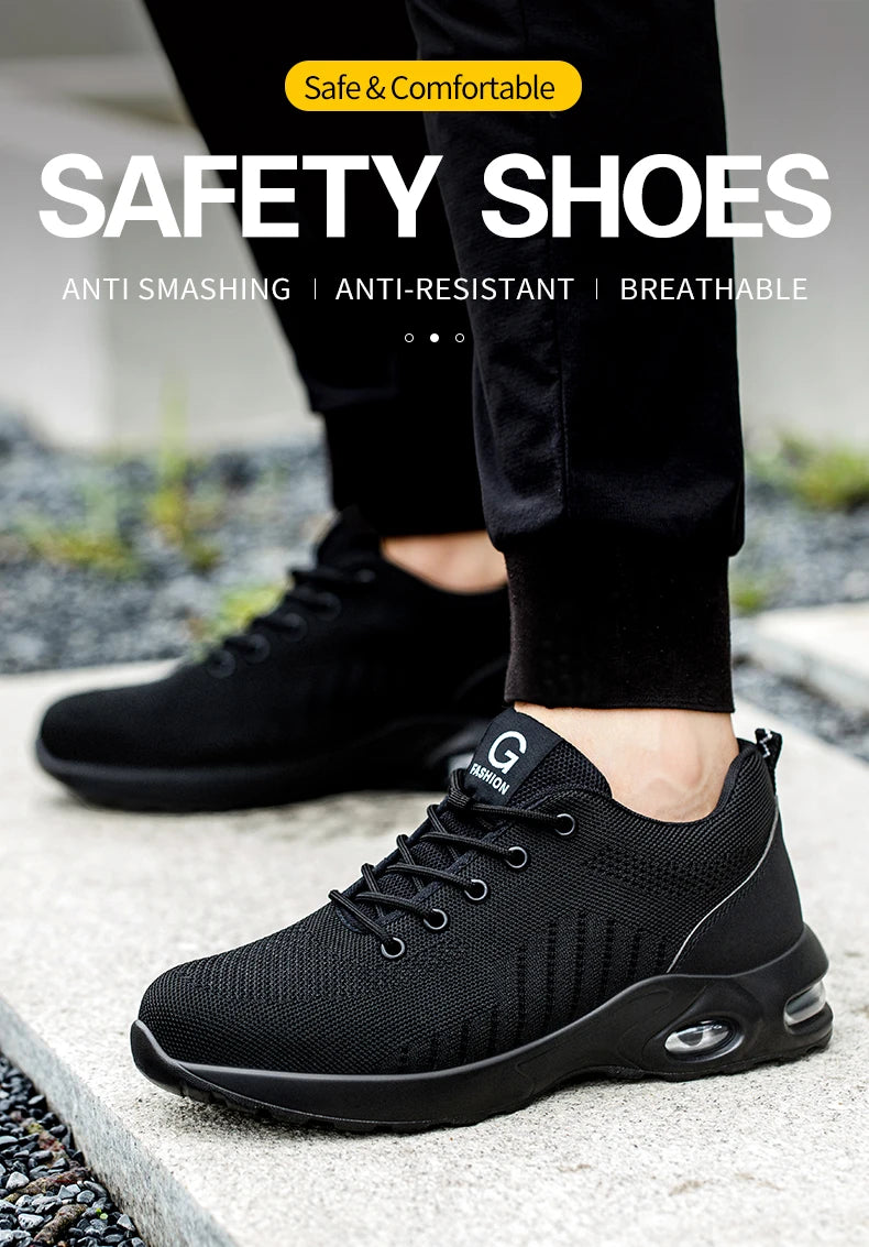 TANRDON Steel Toe Safety Boots – Indestructible Work Sneakers for Men