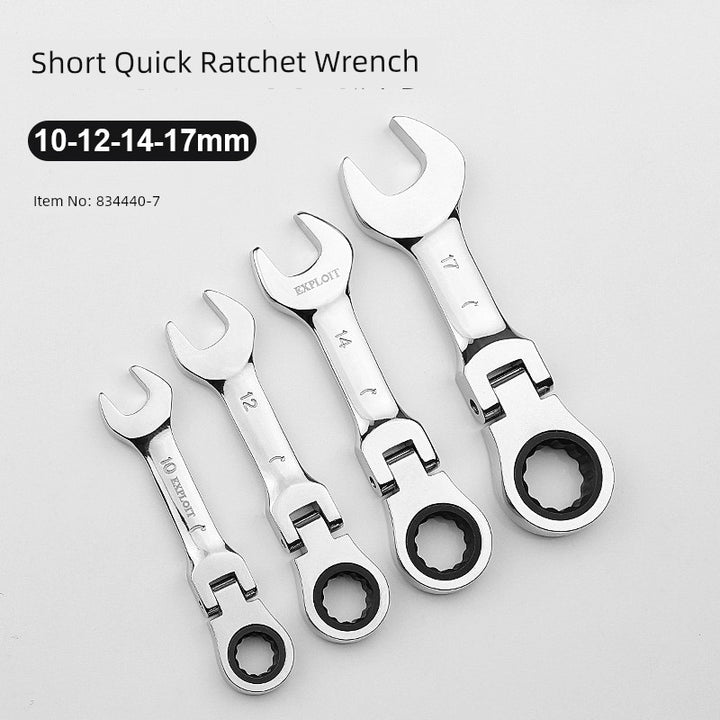 SmartGearPros Short Handle Fast Ratchet Wrench – Dual-Purpose, Labor-Saving, Offset Spanner (10-13mm)
