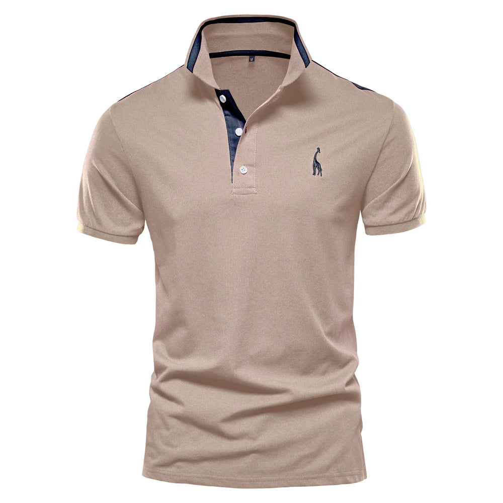 SmartGearPros Embroidered Polo – Men’s Cotton Shirt with Giraffe Design for Casual Class