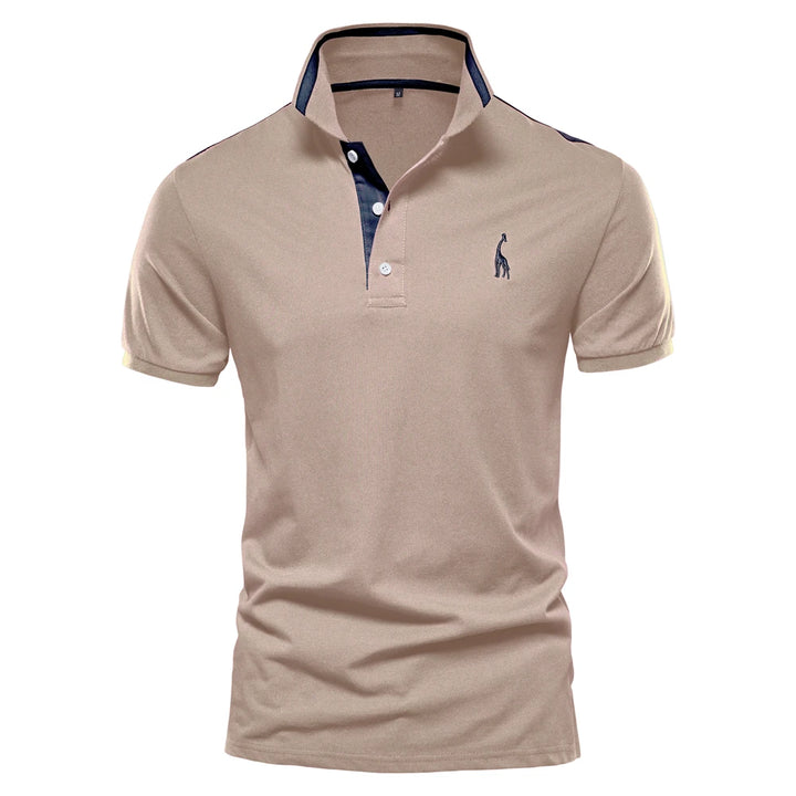 SmartGearPros Embroidered Polo – Men’s Cotton Shirt with Giraffe Design for Casual Class