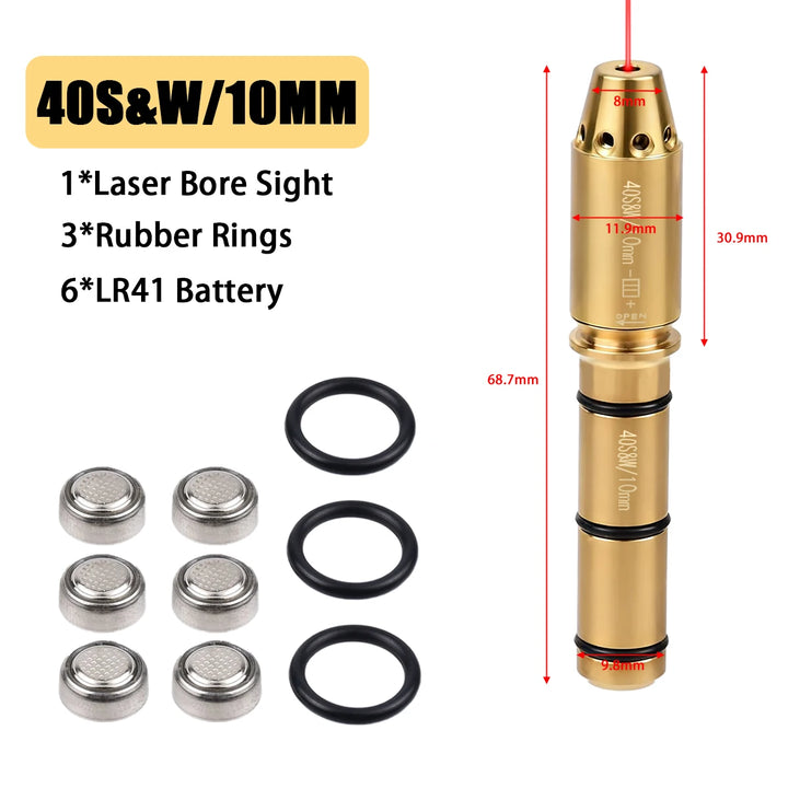 Laser Bore Sight – Red Dot Cartridge Boresighter for Multiple Calibers