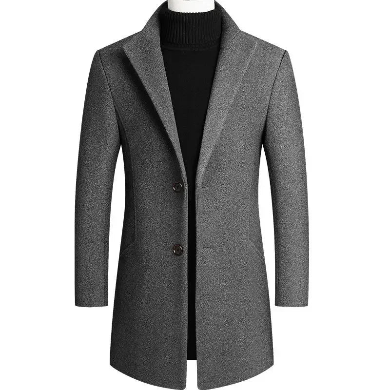 SmartGearPros Men's Winter Cashmere Wool Trench Coat – Slim Fit, Warm & Stylish Business Jacket (4X)