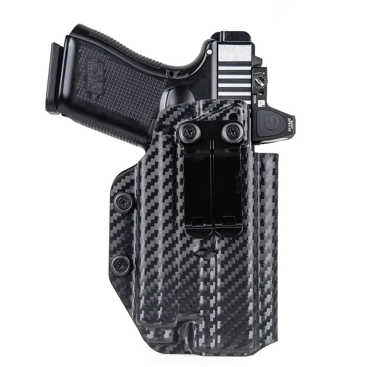 SmartGearPros IWB Kydex Holster for Glock 19 - Olight Baldr S Tactical Flashlight Optic Cut Appendix