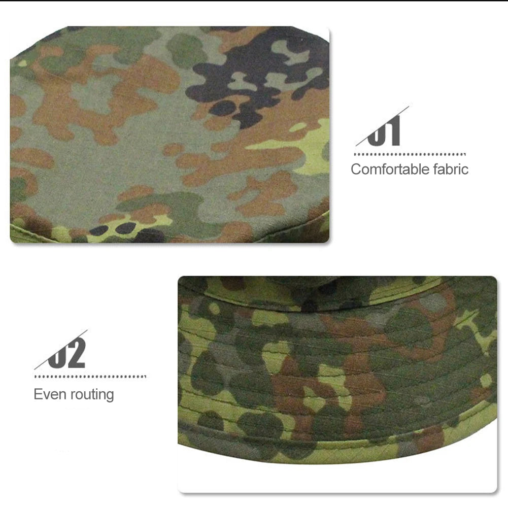 SmartGearPros Camouflage Boonie Hat - Bucket Hat Unisex Polyester for Outdoor Hunting Hiking Fishing Climbing Summer