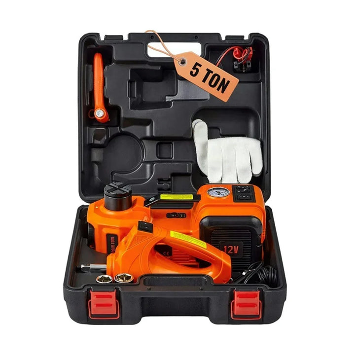 Main image of 5-ton 4-in-1 hydraulic car floor jack with electric impact wrench