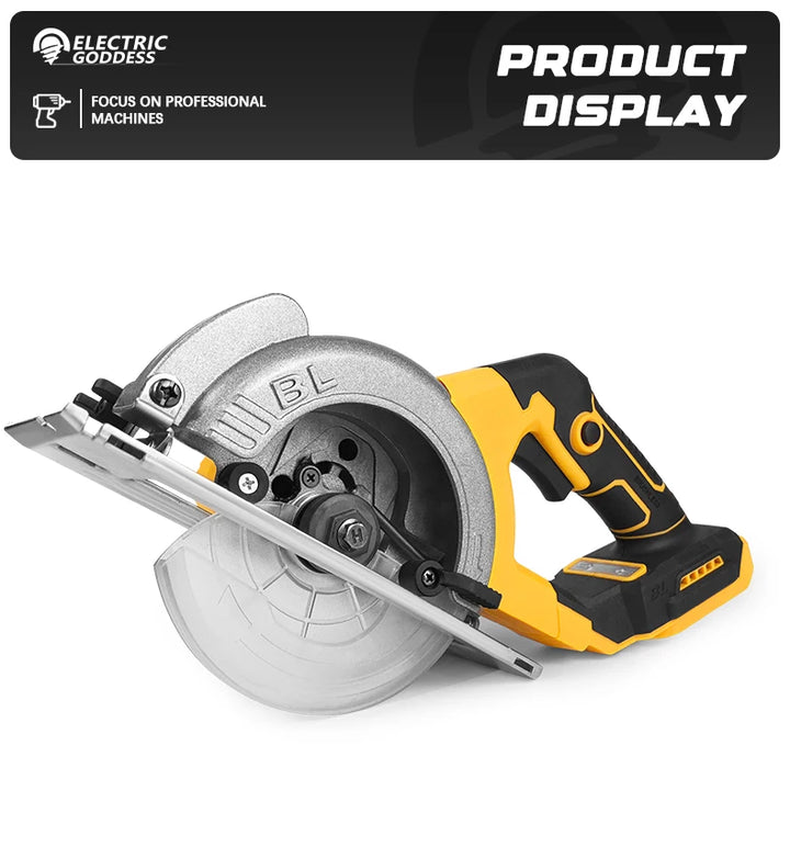 5 Inch Brushless Circular Saw Cordless Rechargeable Chainsaw Battery Set Woodworking One Hand Chainsaw For Dewalt 20V Battery product image showing features or usage