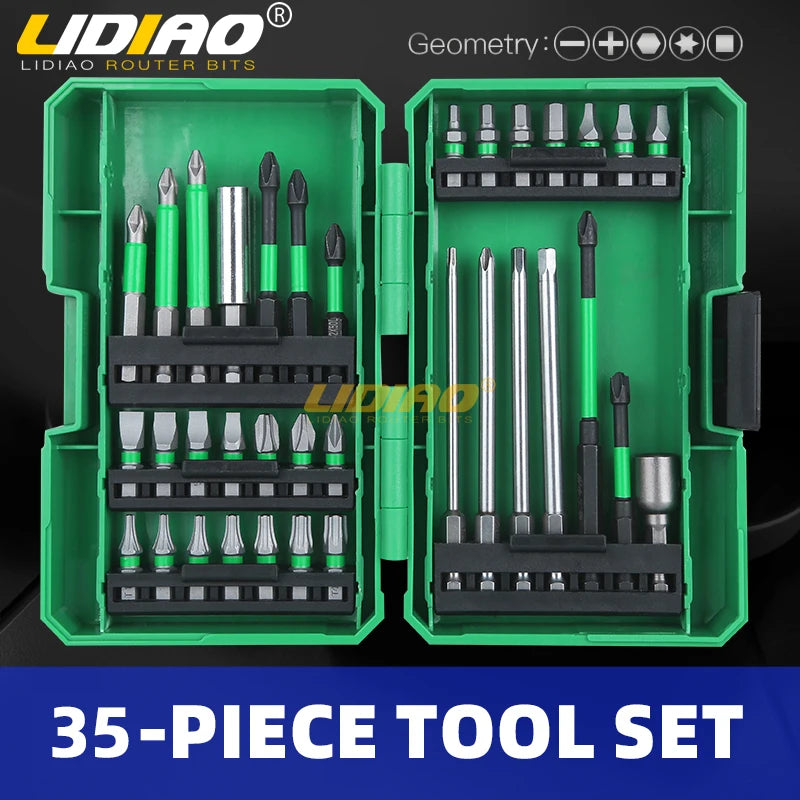 Lidiao 35Pcs Screwdriver Drill Bit Set Magnetic Bit Hexagon Socket Set With Included Storage Case Multifunction Repair Tool Kit product image showing features or usage