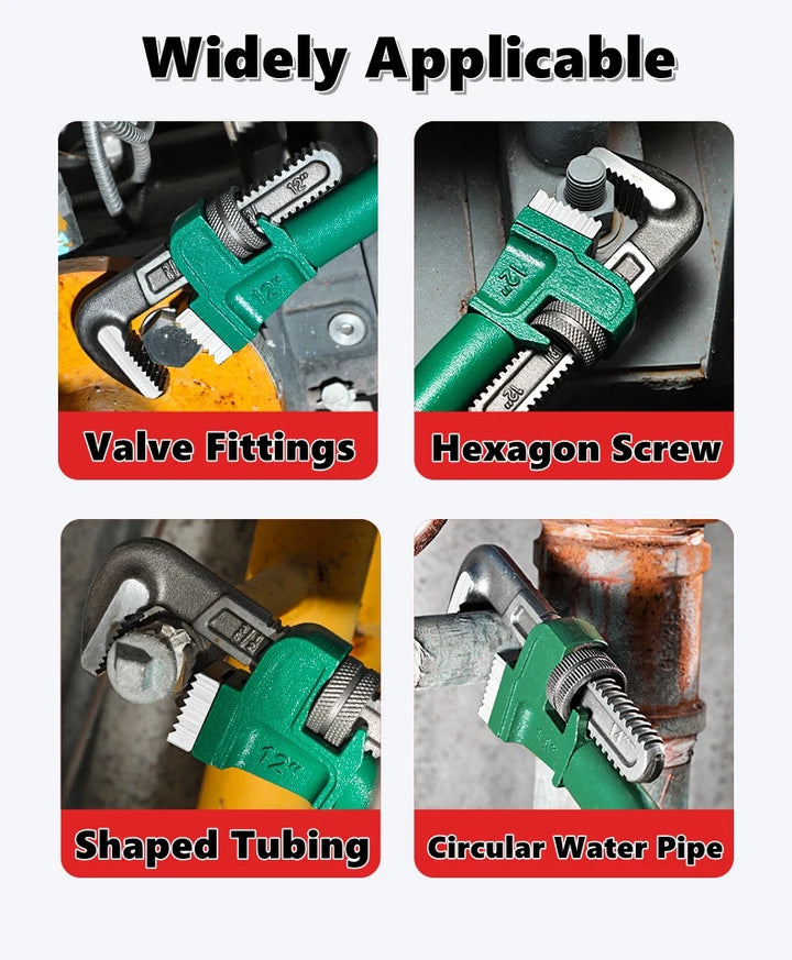 SmartGearPros Carbon Steel Pipe Wrench - 10/12/14/18 Inch Heavy Duty Universal Adjustable Plumbing Hand Wrench Industrial