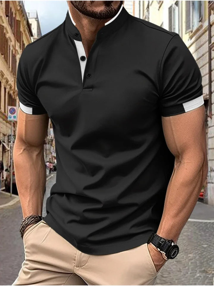 SmartGearPros Stand-Collar Polo – 2024 Summer Fit with Sleek Modern Style