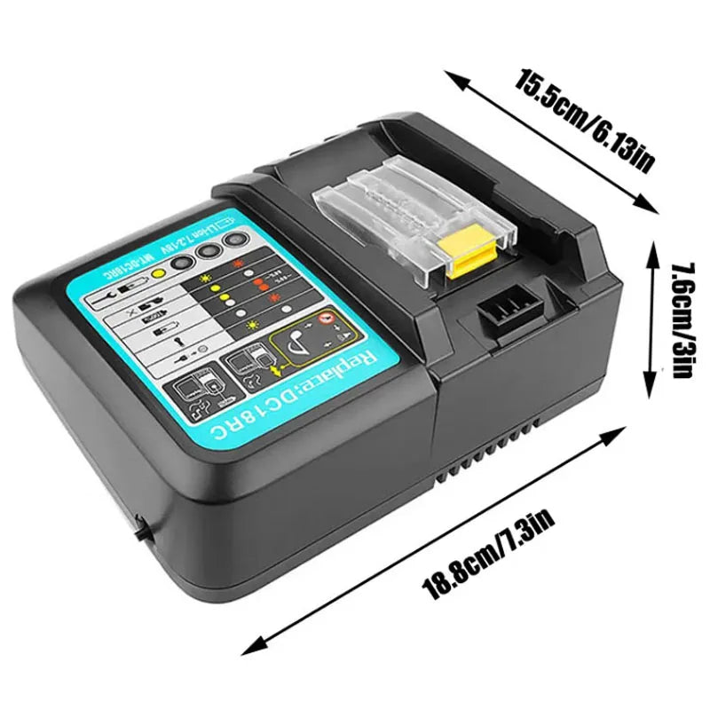 DC18RC Battery Charger for Makita 14.4V/18V – 3A Fast Li-Ion Charger