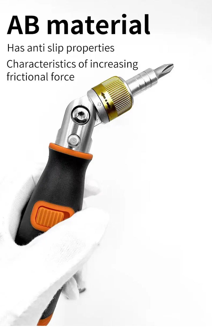 Toolkit organized in foam with wrench and bits aligned