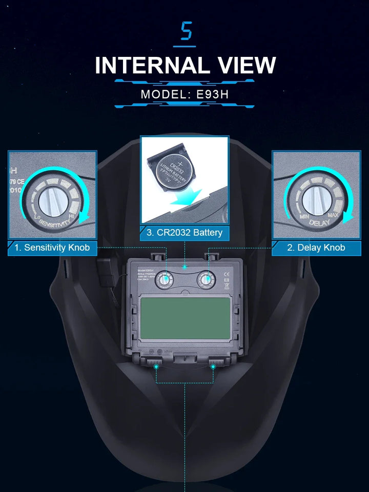 SmartGearPros welding hood with high-visibility flame design