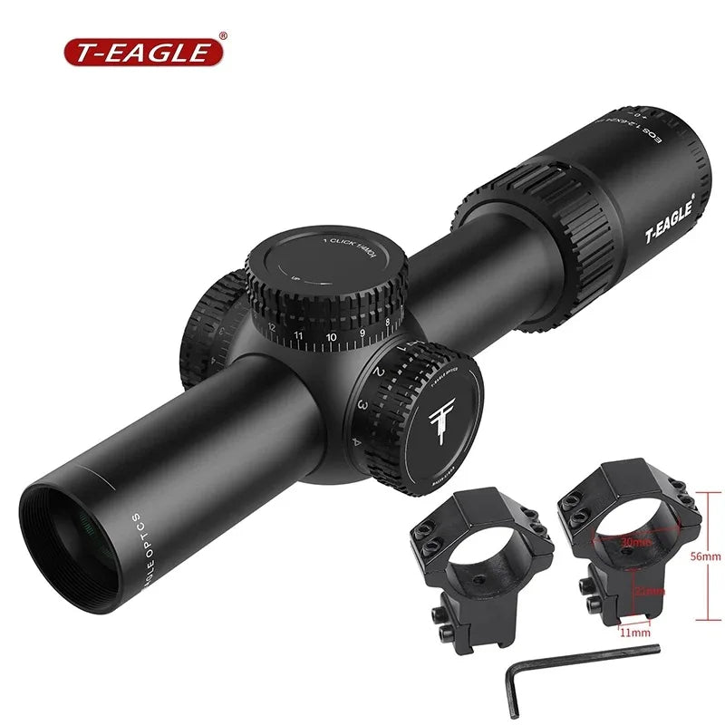 SmartGearPros T-EAGLE EOS 1.2-6 X24 IR Tactical LPVO Riflescope - Hunting Optical Collimator Air Gun