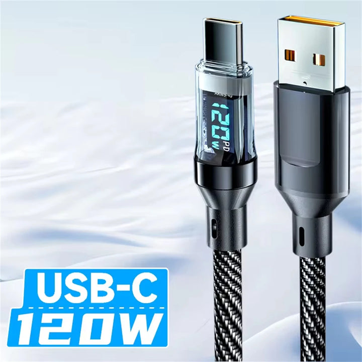 SmartGearPros HyperCharge 120W Cable – Type-C Fast Charger for Phones, Tablets & Laptops