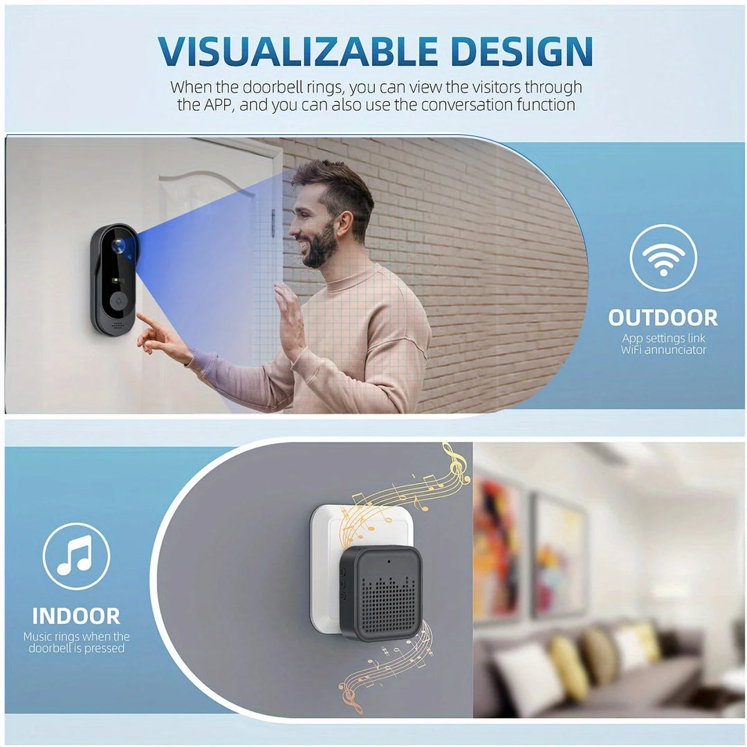 SmartGearPros Tuya WiFi Smart Video Doorbell – 2-Way Audio, Motion Detection, Night Vision & App Alerts